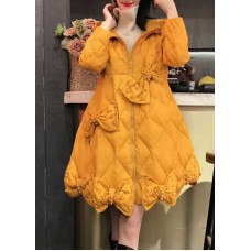 Luxury Yellow Bow Nail bead Casual Winter Duck Down Winter Coats