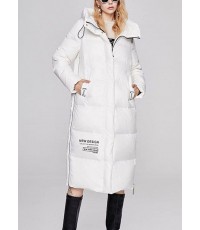 Modern White hooded drawstring fashion Winter Duck Down down coat