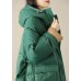 Boho Green zippered Graphic Loose Winter Duck Down Puffer