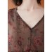 Natural floral clothes For Women v neck asymmetric summer blouses