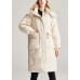 Trendy Beige zippered Pockets Casual Winter Duck Down Jacket